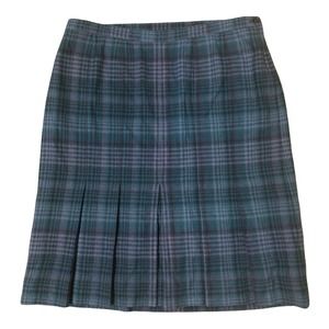 Vintage Pendelton Womens Skirt 100%‎ Wool Plaid Pleated Size 34 Blue Purple